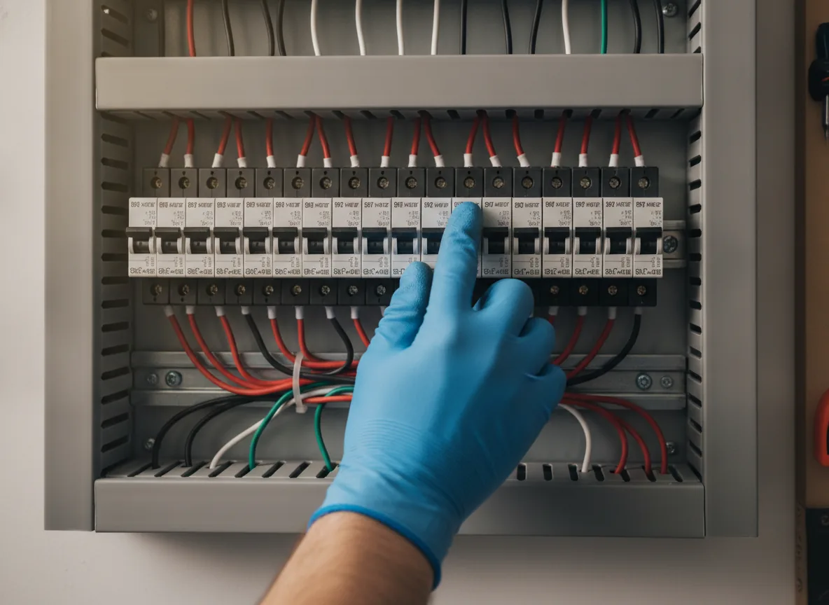 Tableau électrique en cours d'installation par Solaren